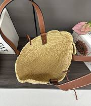 Colestore Loewe Elephant Basket In Raffia And Calfskin 35x17x16cm - 5