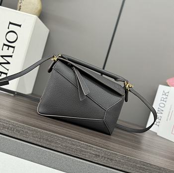 Colestore Loewe Small Leather Puzzle Edge Top in Black 18x12.5x8cm