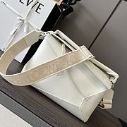 Colestore Loewe Small Leather Puzzle Edge Top in White 18x12.5x8cm - 1
