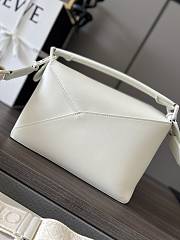 Colestore Loewe Small Leather Puzzle Edge Top in White 18x12.5x8cm - 5