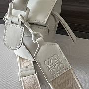 Colestore Loewe Small Leather Puzzle Edge Top in White 18x12.5x8cm - 2