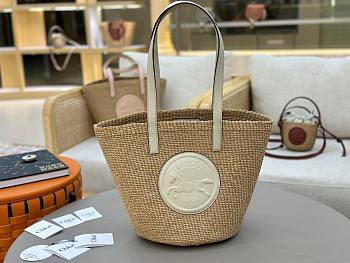 Colestore Chloe Large Horse Medal Basket In Natural Fibres Deep Ivory 46x27x30cm