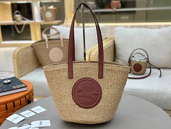 Colestore Chloe Large Horse Medal Basket In Natural Fibres Sepia Brown 46x27x30cm