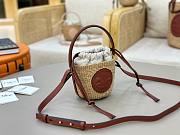 Colestore Chloe Mini Horse Medal Basket Bag In Natural Fibres Sopia Brown 14x12.5x14cm - 5