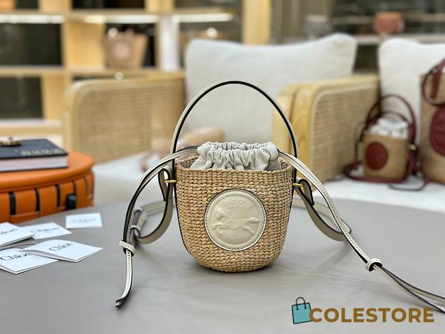 Colestore Chloe Mini Horse Medal Basket Bag In Deep Ivory 14x12.5x14cm - 1
