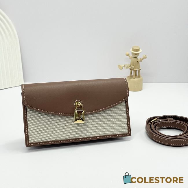 Colestore Loro Piana Extra Pochette Brown/Ivory 18x10x2.5cm - 1
