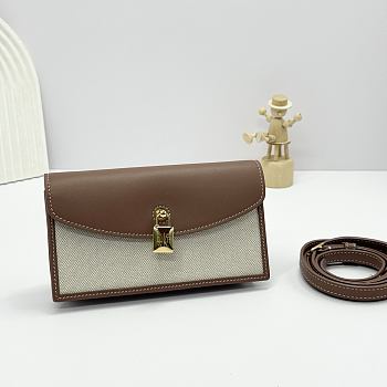 Colestore Loro Piana Extra Pochette Brown/Ivory 18x10x2.5cm