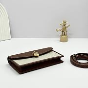 Colestore Loro Piana Extra Pochette Brown/Ivory 18x10x2.5cm - 4