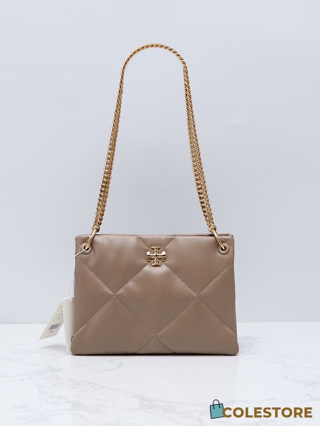 Colestore Tory Burch Small Kira Diamond Quilt Shoulder Bag in Vanilla 26.5x7.5x19cm - 1