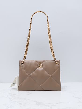 Colestore Tory Burch Small Kira Diamond Quilt Shoulder Bag in Vanilla 26.5x7.5x19cm