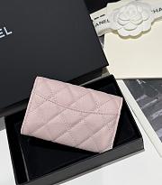 Colestore Chanel Classic Card Holder Grained Shiny Calfskin & Gold Light Pink 7.5x11.2cm - 6