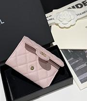 Colestore Chanel Classic Card Holder Grained Shiny Calfskin & Gold Light Pink 7.5x11.2cm - 3