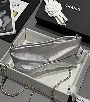 Colestore Chanel Clutch with Chain Metallic Lambskin, Imitation Pearl & Gold-Tone Metal Silver 14X24x5cm - 2