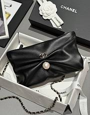 Colestore Chanel Clutch with Chain Metallic Lambskin, Imitation Pearl & Gold-Tone Metal Black 14X24x5cm - 6