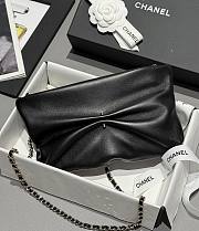 Colestore Chanel Clutch with Chain Metallic Lambskin, Imitation Pearl & Gold-Tone Metal Black 14X24x5cm - 2