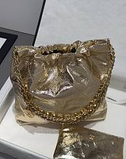 Colestore Chanel 22 Mini Handbag Metallic Calfskin & Gold Metal Light Gold 20 x 19 x 6cm - 4
