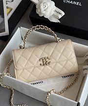Colestore Chanel 25S Cross Handle Kelly Chain Bag Beige 18x10x4.5cm - 1