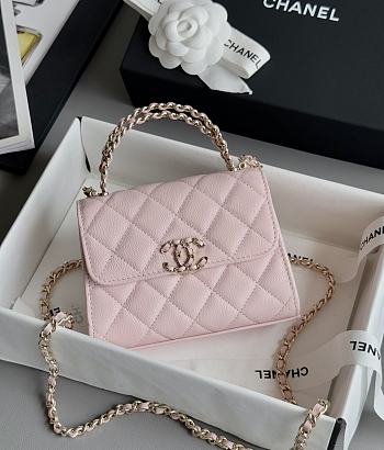 Colestore Chanel 25S Cross Handle Kelly Chain Bag Pink 11.5x14.5x5.5cm