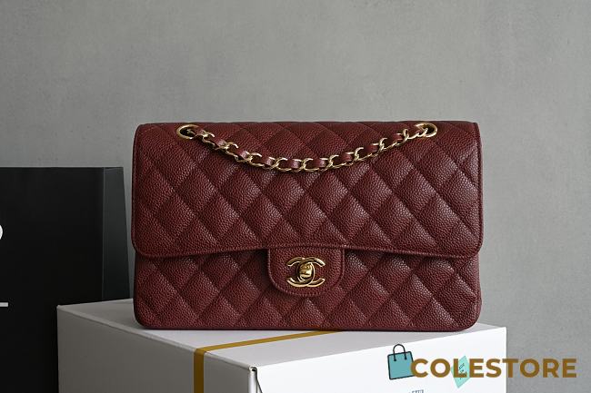 Colestore Chanel CF25 Classic Flap bag Red Gold Hardware 25x15.5x6cm - 1
