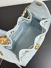 Colestore Chanel 25 Small Handbag Grained Calfskin & Gold-Tone Metal Blue 30x26x14cm - 3