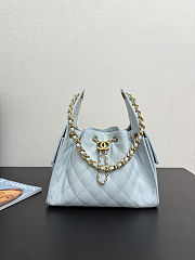 Colestore Chanel 25 Small Handbag Grained Calfskin & Gold-Tone Metal Blue 30x26x14cm - 2