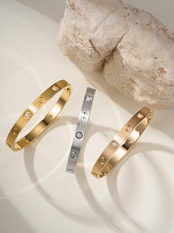 Colestore Cartier Love Bracelet 4 Diamonds Gold/Sliver/Rose Gold