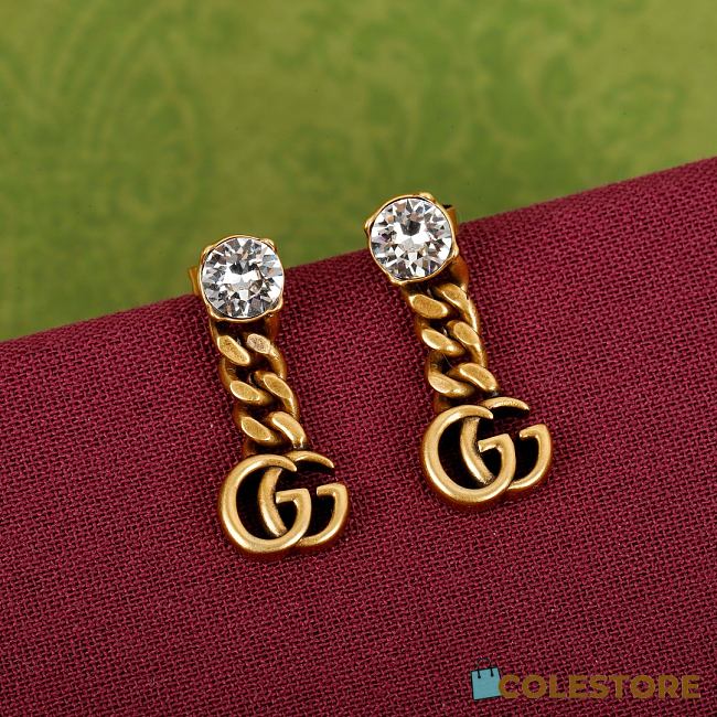 Colestore Gucci Crystal-Embellished Double G Earrings - 1