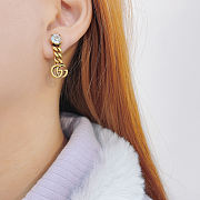Colestore Gucci Crystal-Embellished Double G Earrings - 4