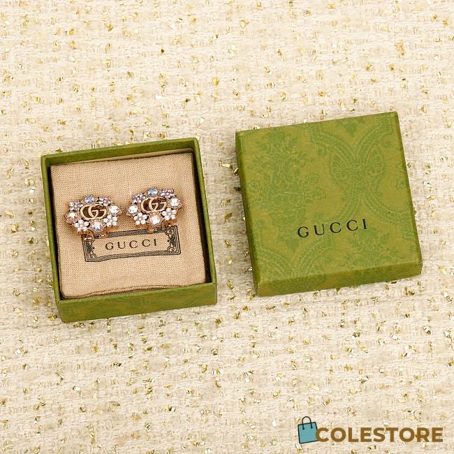 Colestore Gucci GG Crystal Flowers Earrings - 1