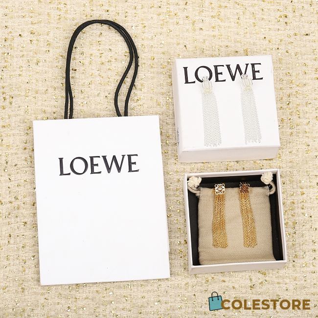 Colestore Loewe Rhombus Tassel Earrings Gold/Sliver - 1