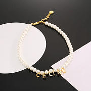 Colestore Celine Gold Celine Paris In Brass Pearl Bracelet - 5
