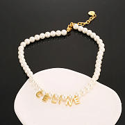 Colestore Celine Gold Celine Paris In Brass Pearl Bracelet - 4