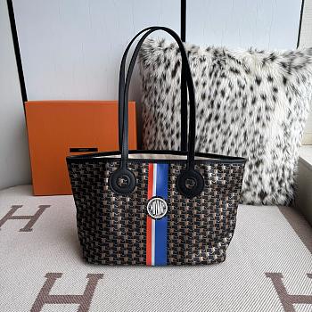 Colestore Moynat Black Monogram Coated Canvas Ruban Tote 