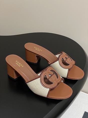Colestore Gucci Women's Interlocking G Slide Sandal Brown 