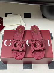 Colestore Gucci Women's Interlocking G Slide Sandal Rosso Ancora - 3