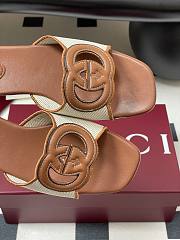 Colestore Gucci Women's Interlocking G Slide Sandal Brown Leather - 4