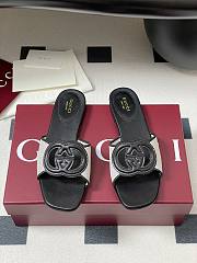 Colestore Gucci Women's Interlocking G Slide Sandal Black Leather - 4