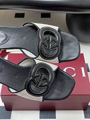 Colestore Gucci Women's Interlocking G Slide Sandal Black Leather - 3