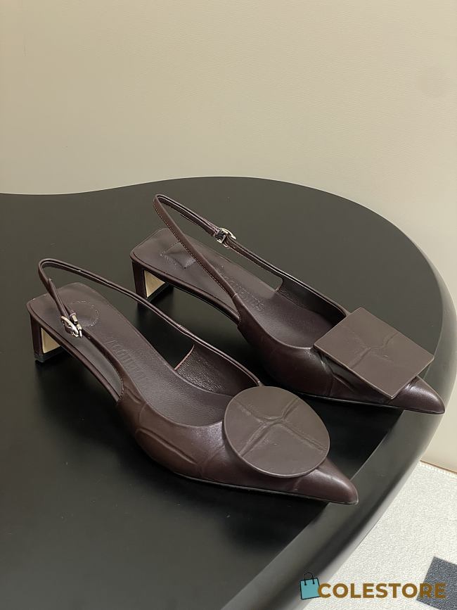 Colestore Jaccquemus Les Slingbacks Duelo Basses Leather Pumps Brown - 1