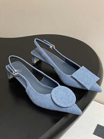 Colestore Jaccquemus Les Slingbacks Duelo Basses Leather Pumps Blue denim