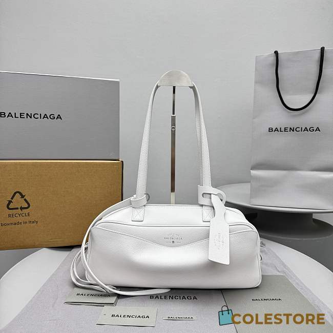 Colestore Balenciaga Carrie Bowling Bag Small in White 34x12x12cm - 1