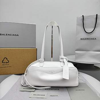 Colestore Balenciaga Carrie Bowling Bag Small in White 34x12x12cm