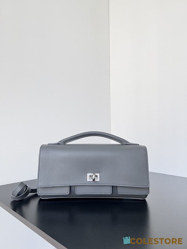 Colestore Balenciaga Bel Air Small Clutch On Strap in Gray 26.9x13.9x5.3cm - 1