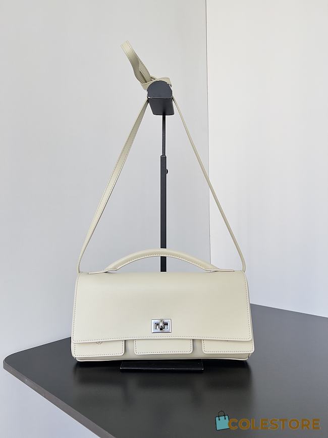 Colestore Balenciaga Bel Air Small Clutch On Strap in White 26.9x13.9x5.3cm - 1