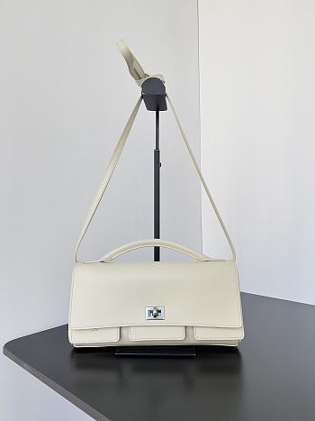 Colestore Balenciaga Bel Air Small Clutch On Strap in White 26.9x13.9x5.3cm
