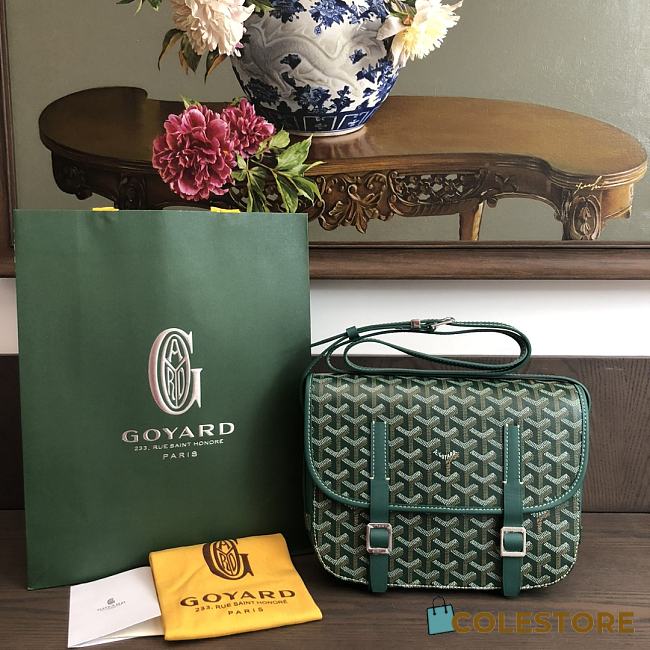 Colestore Goyard Belvedere Messenger Goyardine MM Green 28x20x7.5cm - 1