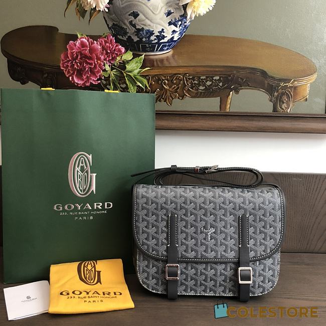 Colestore Goyard Belvedere Messenger Goyardine MM Gray 28x20x7.5cm - 1