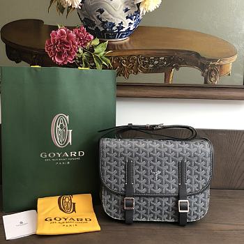 Colestore Goyard Belvedere Messenger Goyardine MM Gray 28x20x7.5cm