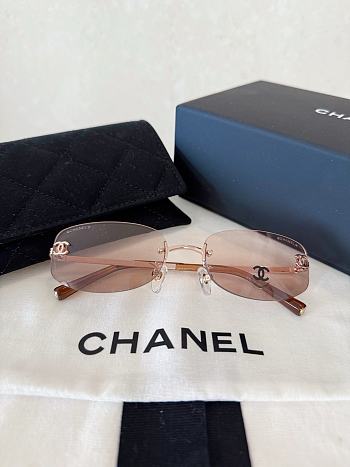 Colestore Chanel Rimless CC Logo Slim Pink Sunglasses