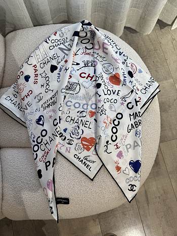 Colestore Chanel 25P Coco Love Silk Scarf 90x90cm